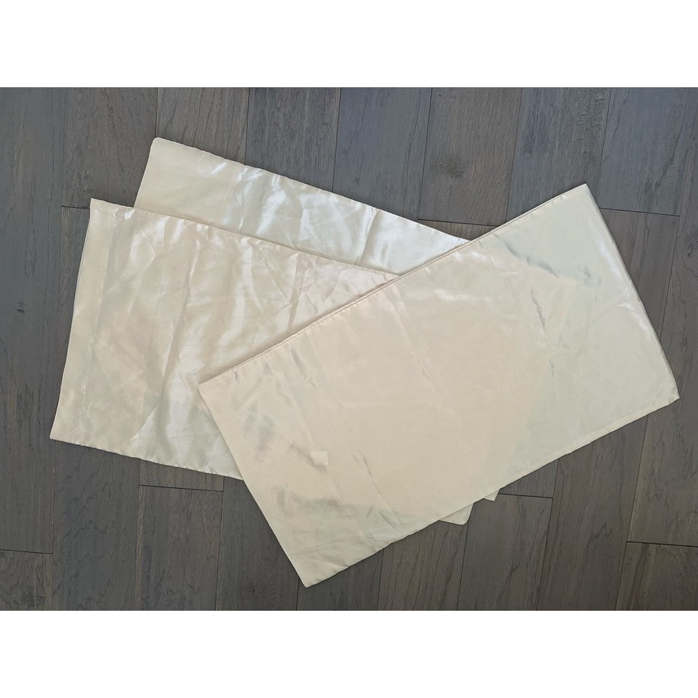Beige Satin King Size Pillow Cases Set of 3